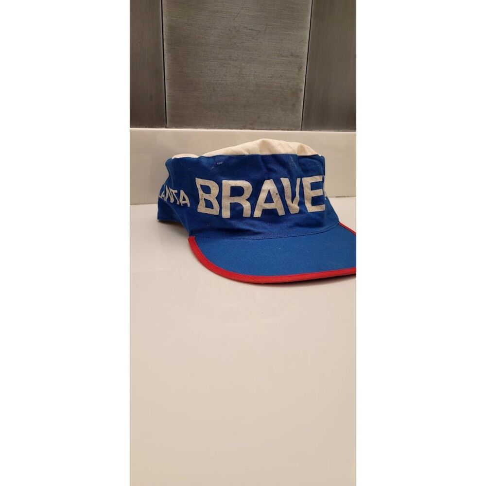 Vintage Atlanta Braves Painter Cap Chief Noc-A-Homa MLB Blue White Hat 7.5"